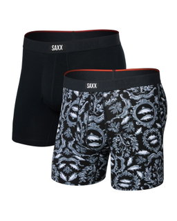 SAXX Boxershorts Vibe Xtra Soft Comfort Boxer Brief Fly black/white men's - 2 pieces